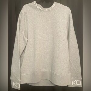 Michael Kors Logo Trim Gray Pullover Sweatshirt Size XL